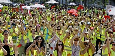 Frauen beim Verdi Protest