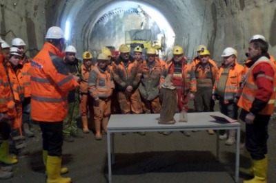 Tunnelanschlagsfeier Barbarasegnung